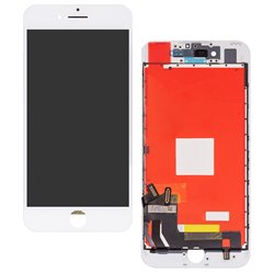 Дисплей для Apple iPhone 7, белый, с рамкой, оригинал (переклеенное стекло), уценка, не работает 3D Touch