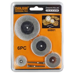 Набор алмазных отрезных дисков для гравера (мини-дрели) 4 шт + оправка Ø20–50 мм