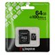 Карта пам'яті 64 GB microSDXC (UHS-1) Kingston Canvas Select Plus Gen3 class 10 А1 (R-100MB/s) (адаптер SD) SDCS3/64GB