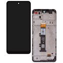 Дисплей для Motorola Moto E32s, чорний, з рамкою, High quality