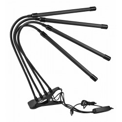 Фитолампа для растений гибкая светодиодная на 4 ветки с таймером.