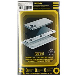 Захисне скло для Apple iPhone 16 Pro, Remax QS-02 Privacy Instant Applicator Series HD, комплект для легкої установки, антишпигун