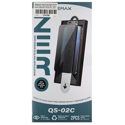 Захисне скло для Apple iPhone 16 Pro Max, Remax QS-02c Privacy Instant Applicator Series HD, комплект для легкої установки, антишпигун