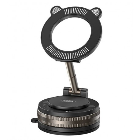 Автодержатель XO C181 Cat Head Магнитный, вакуумный держатель (Черный)