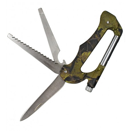 Мультитул нож Traveler A-03, кемпинг, альпинистский карабин, крючок, LED фонарик