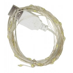 Светодиодная гирлянда, медная нить, холодный белый, 50 м, 50 светодиодов, USB