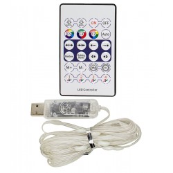 Светодиодная гирлянда, медная нить, RGB, 3 м, 30 светодиодов, с пультом, USB