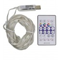 Светодиодная гирлянда, медная нить, RGB, 10 м, 100 светодиодов, с пультом, USB