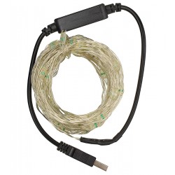 Светодиодная гирлянда, медная нить, RGB, 10 м, 100 светодиодов, bluetooth, управление с телефона, USB