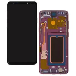 Дисплей Samsung G965 Galaxy S9 Plus, фиолетовый, с сенсорным экраном (дисплейный модуль), с рамкой, оригинал (переклеено стекло)