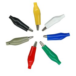 Зажим крокодил СРЕДНИЙ в силиконовой изоляции, 35мм