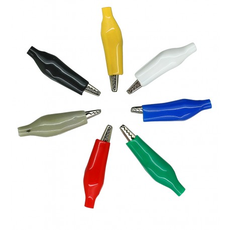 Зажим крокодил СРЕДНИЙ в силиконовой изоляции, 35мм