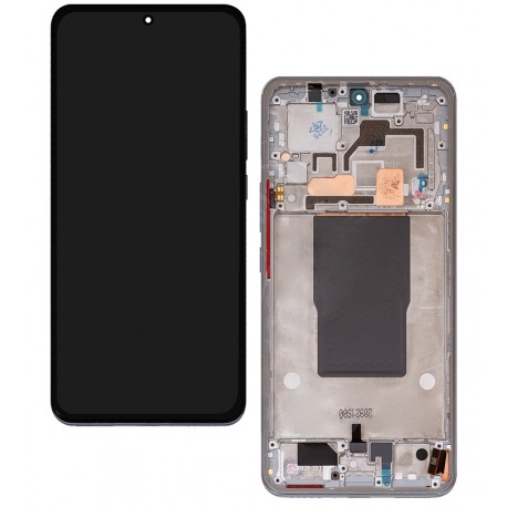 Дисплей для Xiaomi 12T, 12T Pro, серебристый, с рамкой, Original (PRC), 22081212UG, 22081212G, 22071212AG