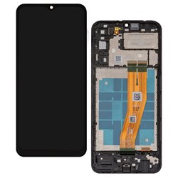 Дисплей для Samsung A042 Galaxy A04e, чорний, з рамкою, Оригінал (переклеєне скло)