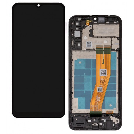 Дисплей для Samsung A042 Galaxy A04e, черный, с рамкой, Оригинал (переклеено стекло)
