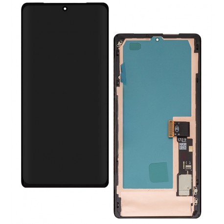 Дисплей для Google Pixel 7 Pro, чорний, з рамкою, High Copy, з широким обідком, (OLED)
