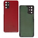 Задня панель корпуса для Samsung G985 Galaxy S20 Plus, G986 Galaxy S20 Plus 5G, червоний, із склом камери, Aura Red