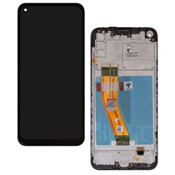 Дисплей для Samsung A115 Galaxy A11, M115 Galaxy M11, черный, с рамкой, FLYCDI