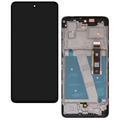 Дисплей для Motorola Moto G72 XT2255, чорний, з рамкою, оригінал (PRC)
