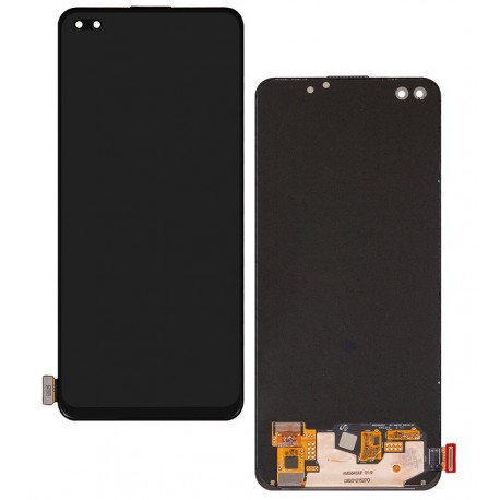 Дисплей для Oppo A93 4G, Reno4 5G, Reno4 Lite, чорний, без рамки, оригінал (переклеєне скло), CPH2121, CPH2123, PDPM00, PDPT00, CPH2091, CPH2125