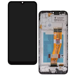 Дисплей для Samsung A025F/DS Galaxy A02s, M025 Galaxy M02s, чорний, з рамкою, FLYCDI, з жовтим шлейфом, (160,5x72 mm)