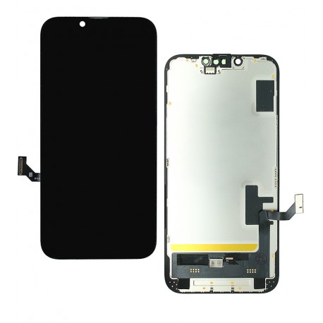 Дисплей для Apple iPhone 14, чёрный, с рамкой, High Quality, DD-OLED (без ошибки)