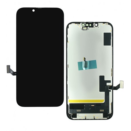Дисплей для Apple iPhone 14, чёрный, с рамкой, High Quality, DD-OLED