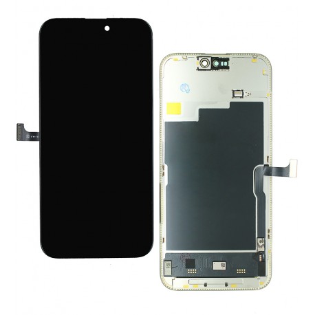 Дисплей для Apple iPhone 15 Pro Max, чёрный, с рамкой, High Quality, 120Hz DD-OLED (без ошибки)