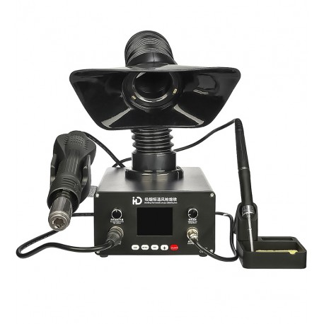 Паяльная станция прецизионная IHD D-301, фен, паяльник T12, цифровая индикация, вытяжка с угольным фильтром, LED подсветка