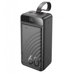 Power bank Hoco J123C, 60000мАч |3USB/Type-C/Lightning, QC/PD, 22.5W/2.4A|, черный