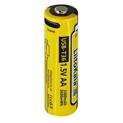 Аккумуляторная батарейка AA, LiitoKala Lii-T36-USB AA 2400 mAh, Type-C