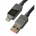 Кабель Lightning - USB, Remax CB02 Armor, тканевый круглый, 3А, 1,2 метр, черный