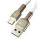 Кабель Type-C - USB Baseus Cafule Metal, 66 Вт, 1 м, білий