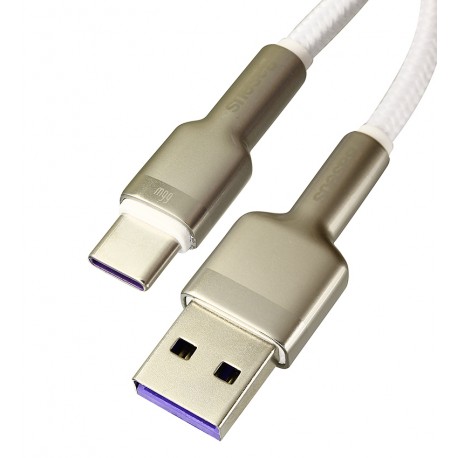 Кабель Type-C - USB, Baseus Cafule Metal, 66 Вт, 2 метра, белый