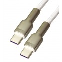 Кабель Type-C - Type-C, Baseus Cafule Metal, 100 Вт, 1 метр, белый CATJK-C02