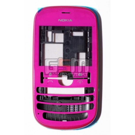 Корпус для Nokia 201 Asha, розовый, high-copy