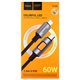 Кабель Type-C - Type-C, Hoco U144 New PD charging data, 60Вт, 1.2 метр, черный