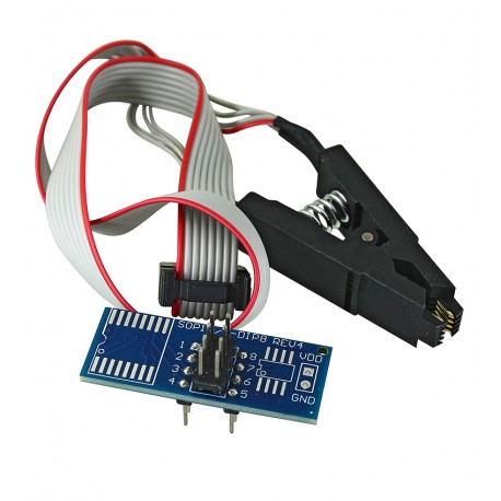 Затискач прищіпка SOIC8 SOP8 зі шлейфом та перехідником
