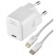 Зарядное устройство DC CA-F06, 2в1 Lightning PD/30W/GaN Technology, белое