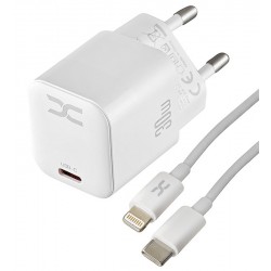 Зарядное устройство DC CA-F06, 2в1 Lightning PD/30W/GaN Technology, белое