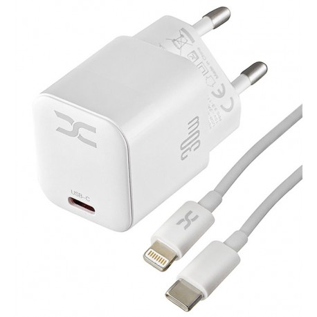 Зарядное устройство DC CA-F06, 2в1 Lightning PD/30W/GaN Technology, белое