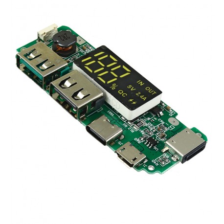 Контроллер для PowerBank, 5B, Li-ion, 2,4А, с дисплеем, H961-U V6.0