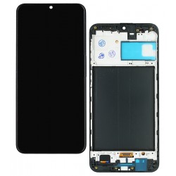 Дисплей для Samsung M215 Galaxy M21, M305 Galaxy M30, M307 Galaxy M30s, M315 Galaxy M31, чорний, з рамкою, High quality, з широким обідком, (OLED)