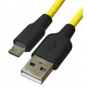 Кабель Micro-USB - USB Hoco X21 Plus силіконовий, 1 м, 2.4 А, чорно-жовтий