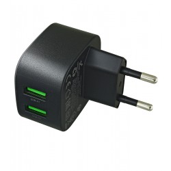 Зарядний пристрій Hoco CS34A Rayo dual, 2×USB, QC, 18 Вт/3 А (чорний)