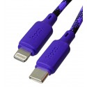 Кабель Type-C - Lightning Hoco X116 Meridian тканевий PD, 1 м, 27 Вт, фіолетовий