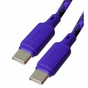 Кабель Type-C - Type-C, Hoco X116 Meridian PD charging data, тканевый, 60Вт, 3А, 1 метр, фиолетовый