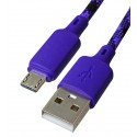 Кабель Micro-USB - USB Hoco X116 Meridian тканевий, 2.4 А, 1 м, фіолетовий