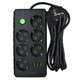 Удлинитель UA Power F17U 6 розеток + 3USB, 4м (Чёрный)