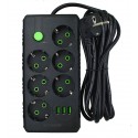 Удлинитель UA Power F17U 6 розеток + 3USB, 4м (Чёрный)